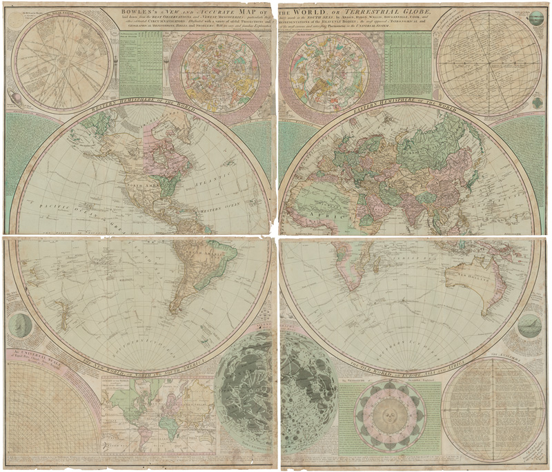Lot 1, Auction 127, Bowles, Henry Carington, New Four-sheet-Map Atlas of the World displayed