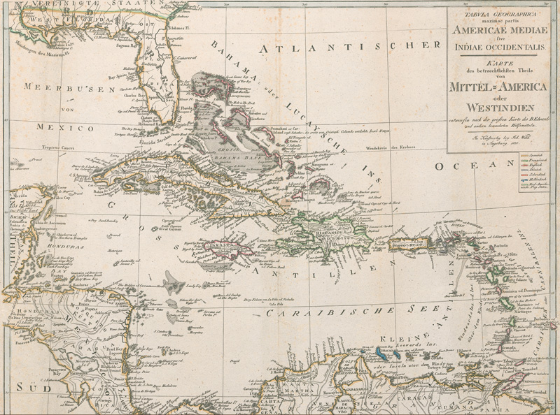 Lot 95, Auction 127, Walch, Johannes, Tabula Geographica Maximae Partis Americae Mediae sive Indiae Occidentalis