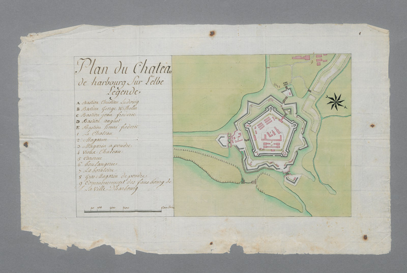 Lot 215, Auction  127, Hamburg, Plan du chateau de Harbourg sur l'Elbe