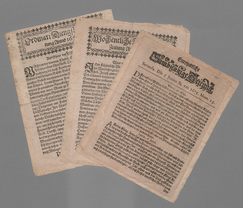 Lot 217, Auction  127, Historische Tageszeitungen, Konvolut von 3  Ausgaben aus dem Jahr 1675