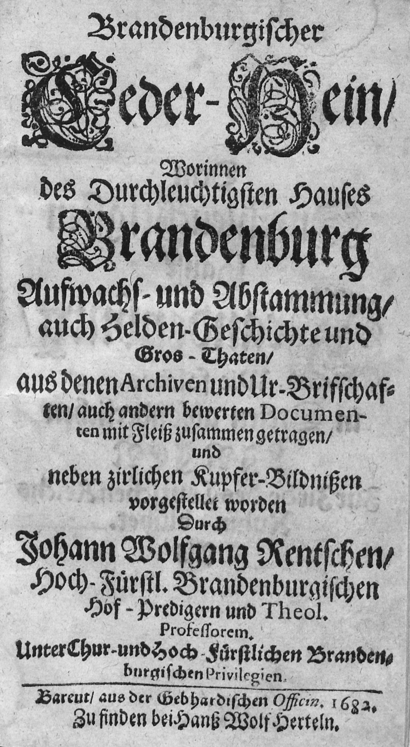 Lot 228, Auction 127, Rentsch, Johann Wofgang, Brandenburgischer Ceder-Hein