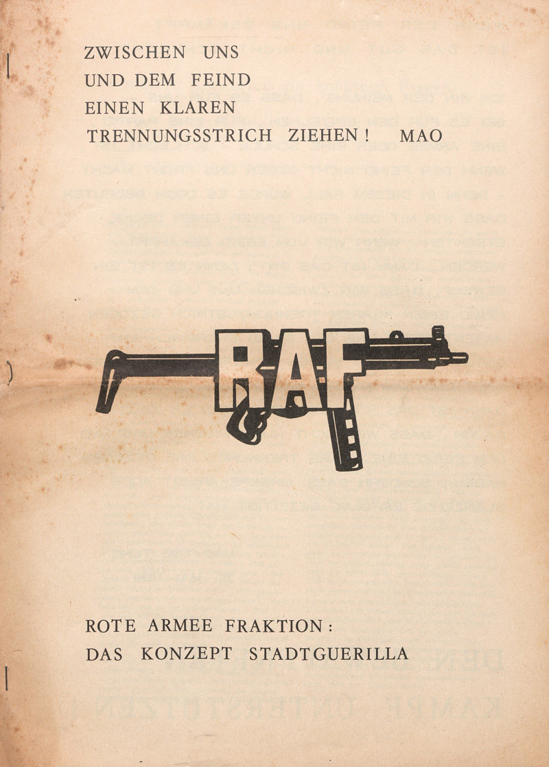 Lot 481, Auction  127, Meinhof, Ulrike, Rote Armee Fraktion: Das Konzept Stadtguerilla