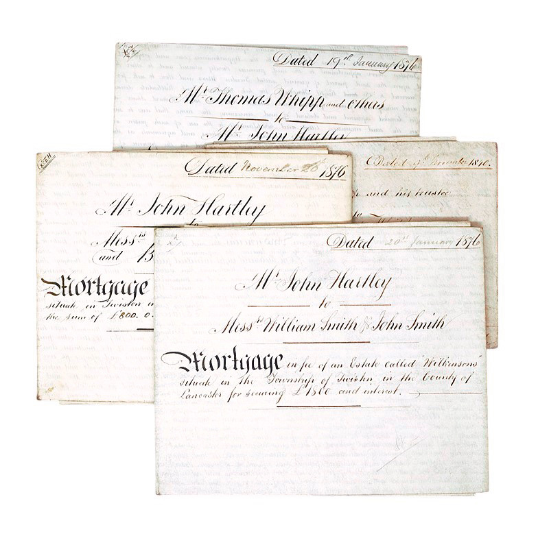 Lot 515, Auction  127, Englische Pergamenturkunden, Konvolut von fünf englischen Pergamenturkunden, den Kauf von Immobilien betreffend. England, 1840-1876