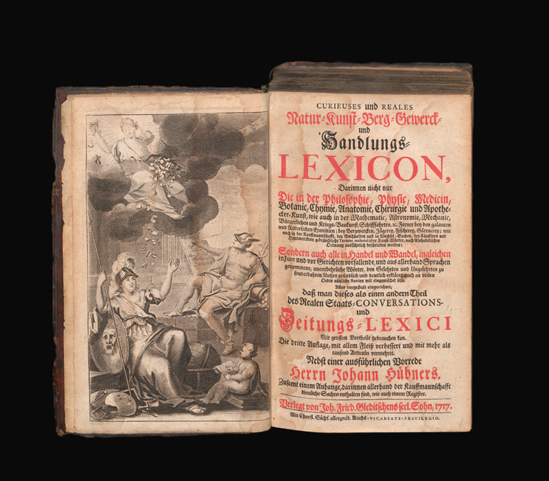 Lot 526, Auction 127, Hübner, Johann, Curieuses und reales Natur-Kunst-Berg-Gewerck- und Handlungs-Lexicon