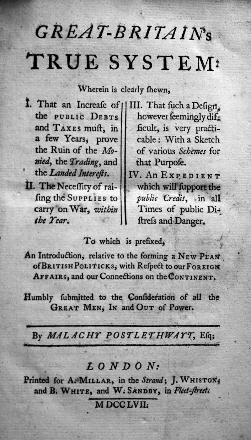 Lot 537, Auction 127, Postlethwayt, Malachy, Great-Britain's True System