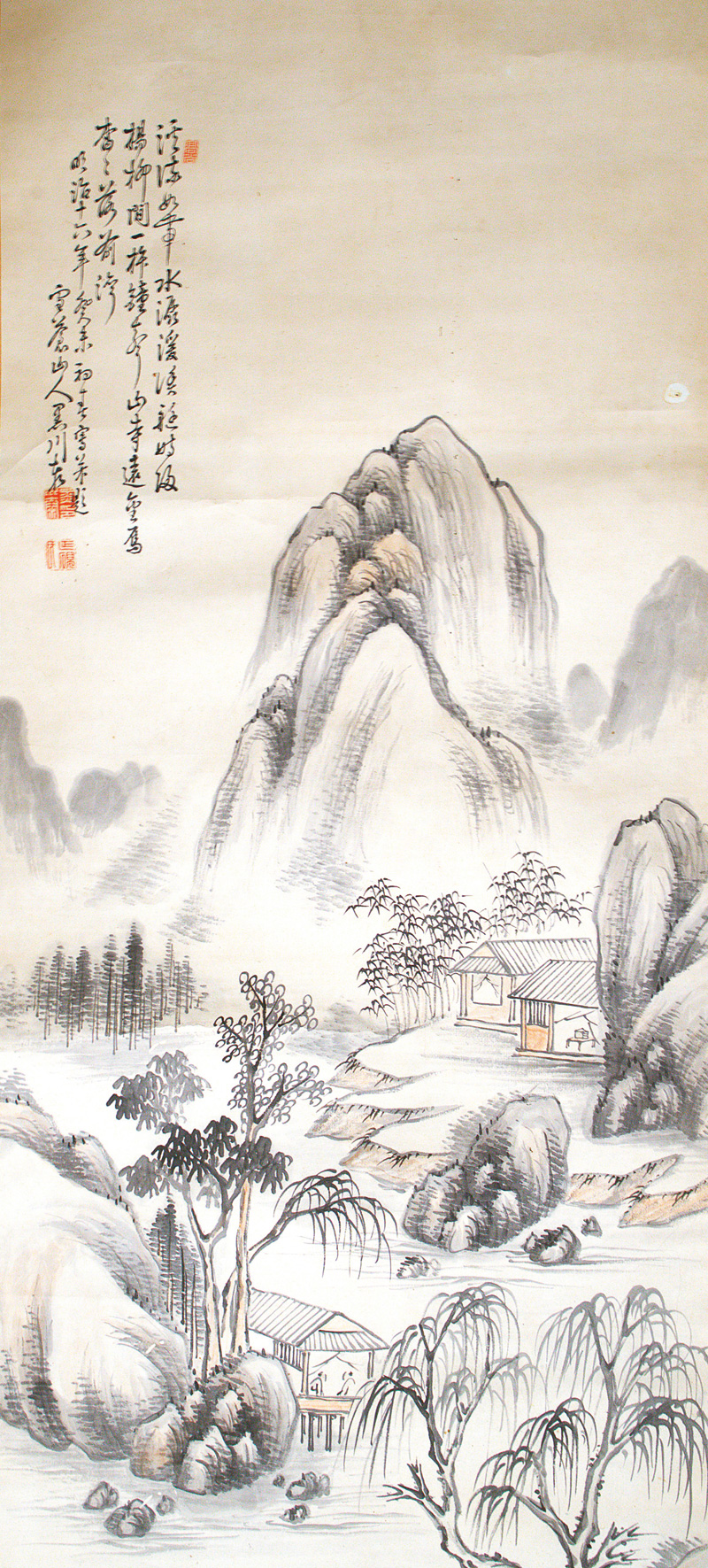 Lot 624, Auction 127, Berglandschaften und Kakemono, 5 Kakemono-Rollbilder mit Darstellungen von japanischen Berglandschaften