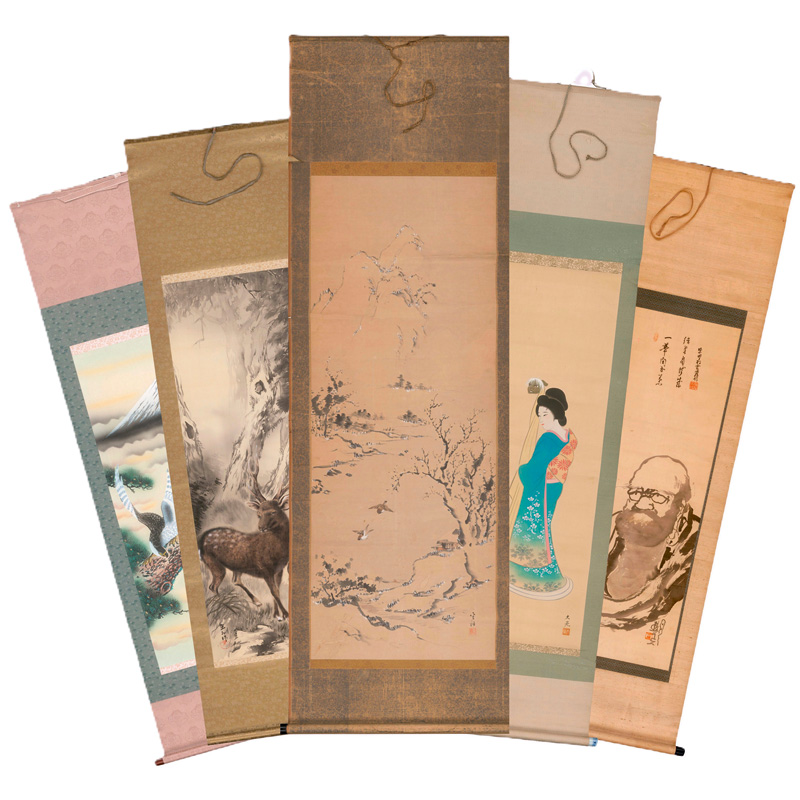Lot 627, Auction 127, Kakemono-Sammlung, Konvolut von 15 japanischen Rollbildern