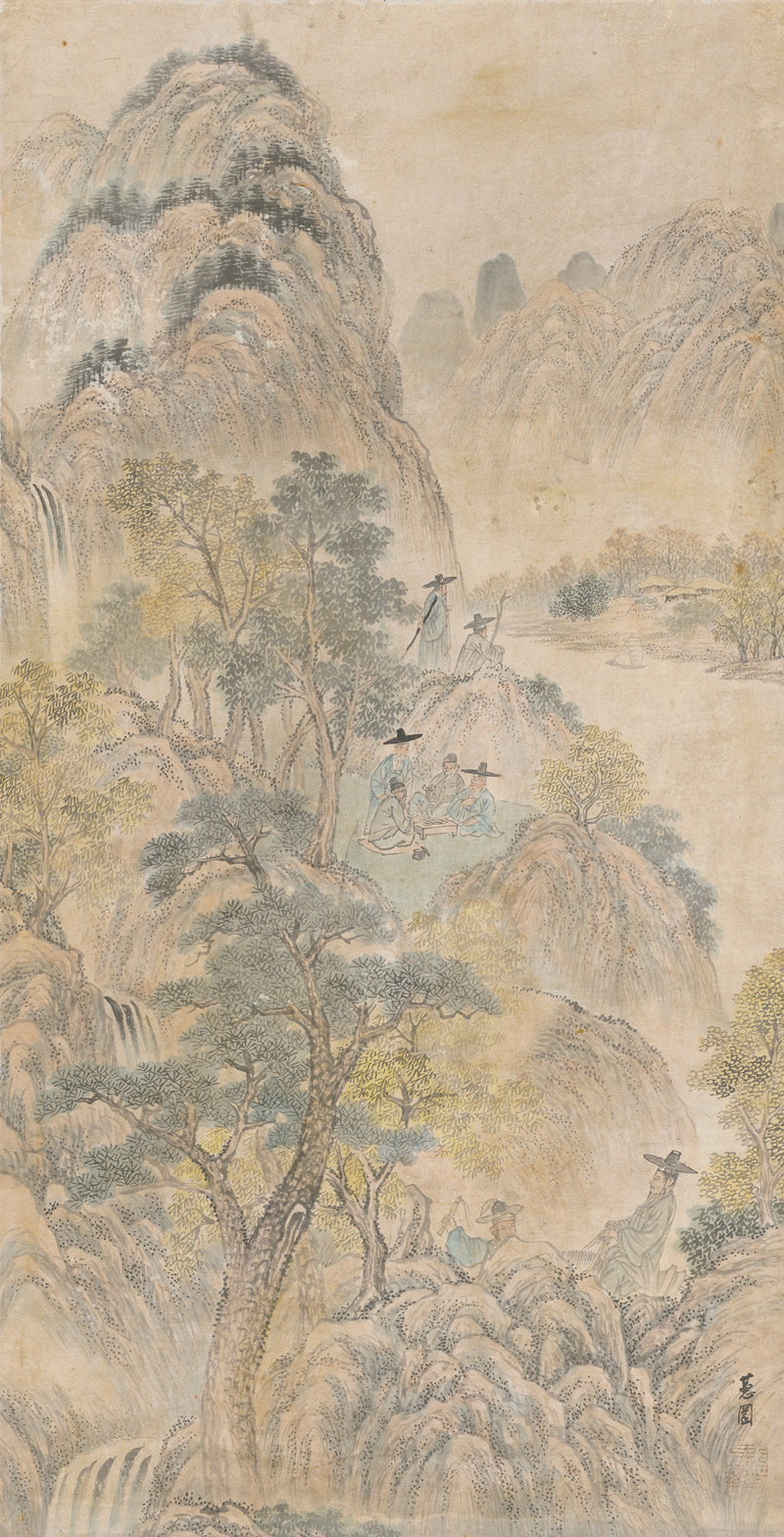 Lot 659, Auction 127, Weiqi-Spieler, Chinesisches Tuschemalerei in Aquarellfarben auf Papier