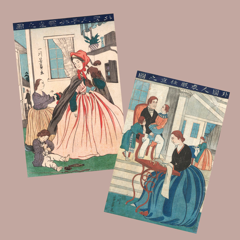 Lot 668, Auction 127, Yoshikazu, Utagawa, 3 Yokohama-e Farbholzschnitte