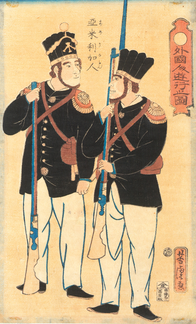 Lot 669, Auction 127, Yoshitora, Utagawa, Amerikajin. Yokohama-e Farbholzschnitt