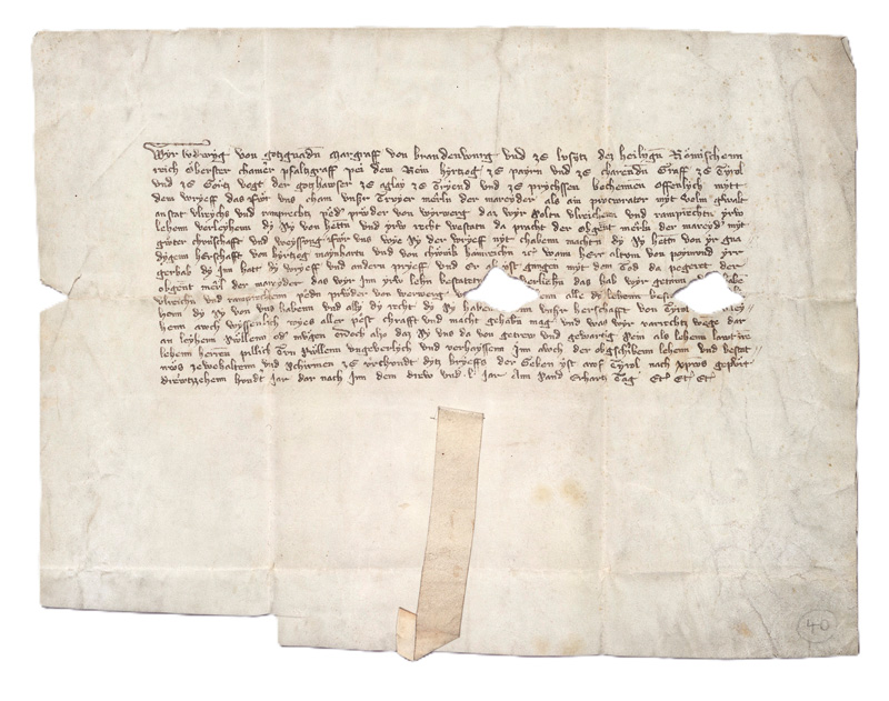 Lot 1005, Auction 127, Ludwig von Brandenburg, Urkunde des Markgraphen. Deutsche Handschrift auf Pergament