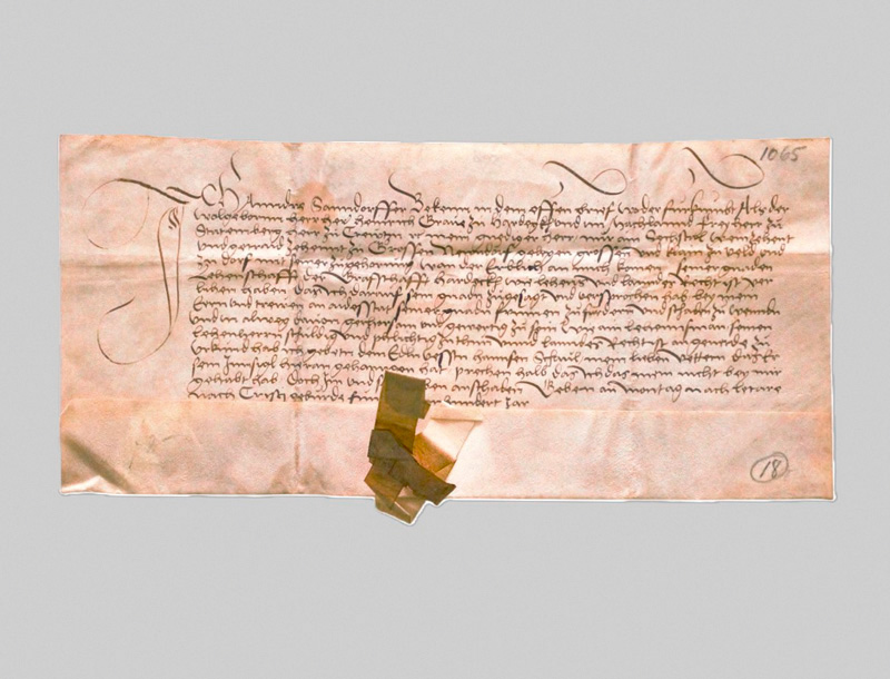 Lot 1024, Auction 127, Heinrich zu Hardegg, Erbschaftskunde zur Bestätigung eines Pachtzehnten