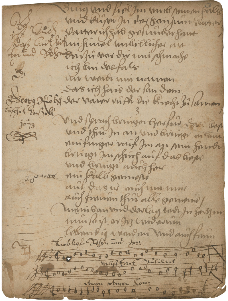 Lot 1027, Auction 127, Eleazar und der verlorene Sohn, Fragmente aus zwei biblischen Erzählungen. Deutsche Handschrift auf Papier. Süddeutschland (Zell?) 1542 und 1545.