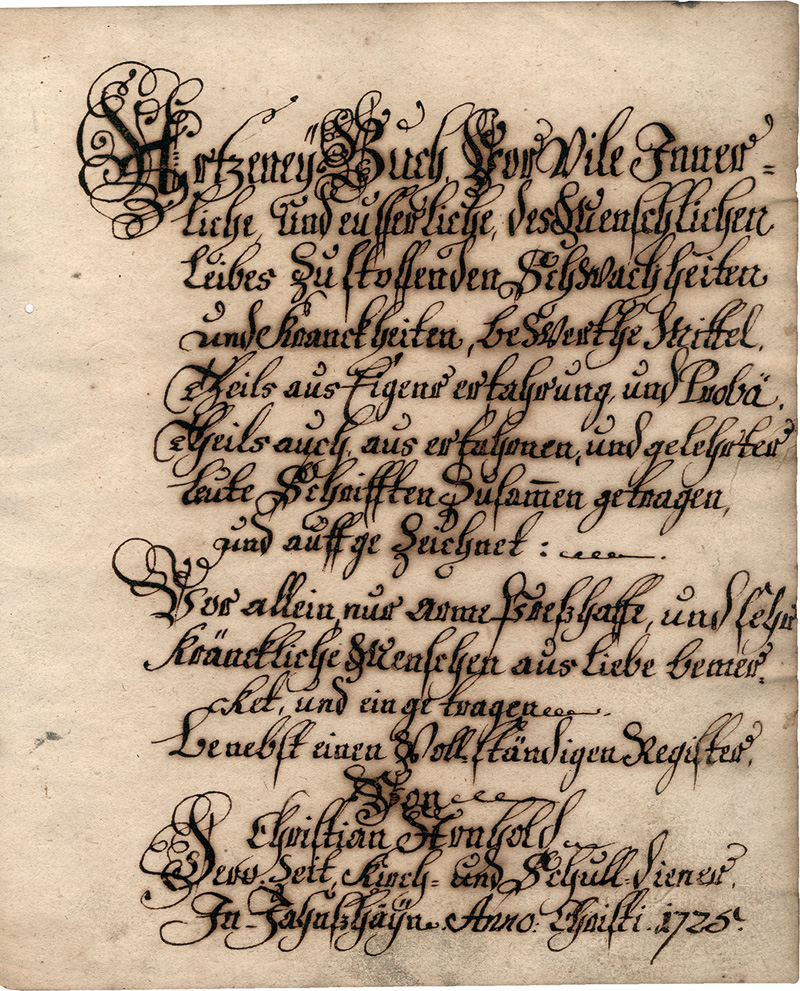 Lot 1038, Auction 127, Arnhold, Christian, Artzeney Buch Vor vile Jinnerliche, und eusserliche, des