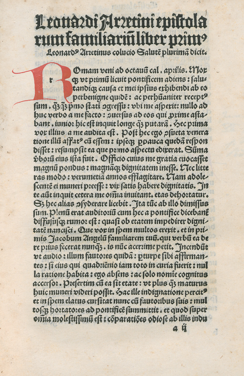 Lot 1069, Auction  127, Bruni, Leonardo, Epistolarum familiarium libri IX. Hrsg. Johannes Honorius de Cubito.