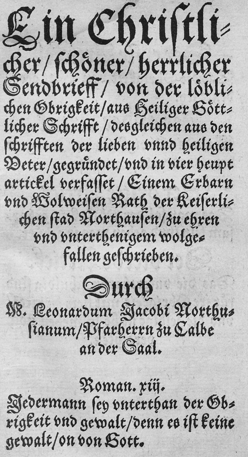 Lot 1139, Auction 127, Jacobi, Leonhard, Ein Christlicher schöner herrlicher Sendbrieff