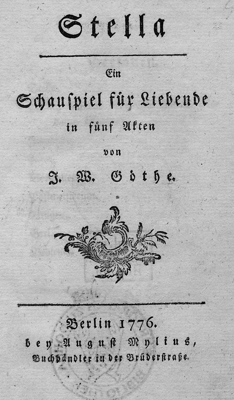 Lot 2046, Auction 127, Goethe, Johann Wolfgang von, Stella