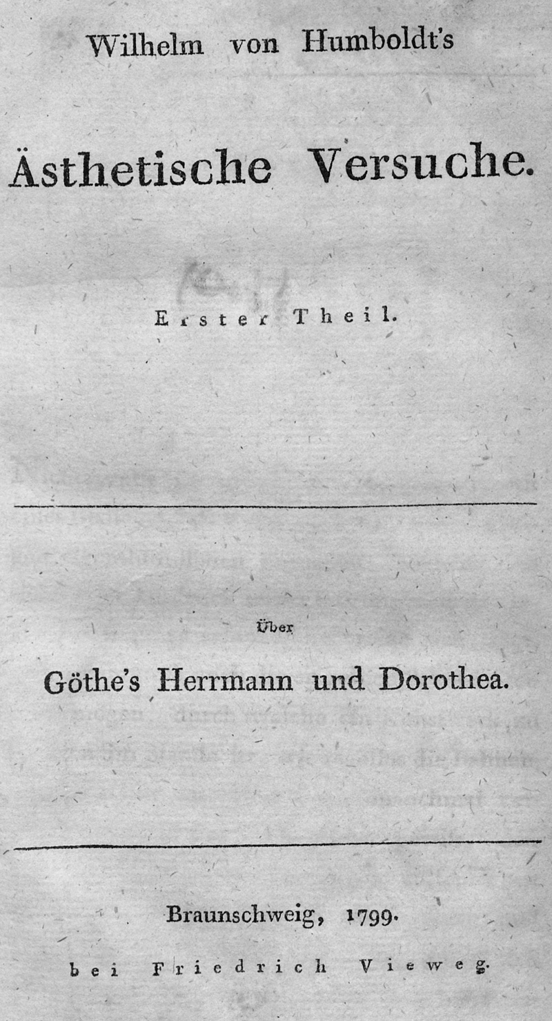 Lot 2048, Auction 127, Humboldt, Wilhelm von, Ästhetische Versuche