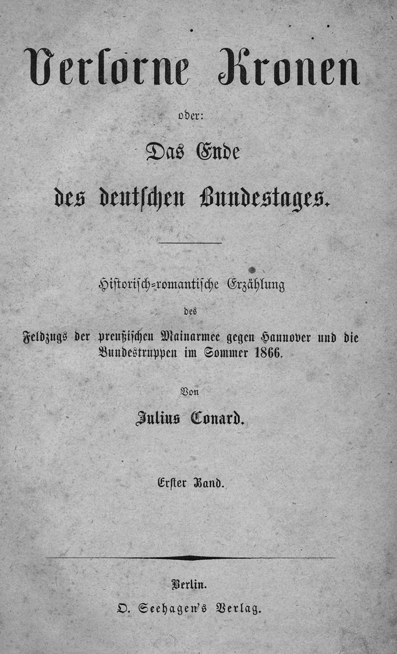 Lot 2079, Auction 127, Conard, Julius, Verlorne Kronen oder: Das Ende des deutschen Bundestages