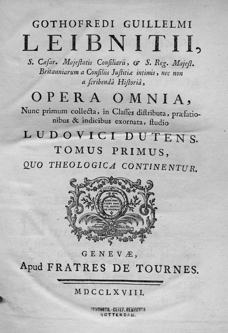 Lot 2104, Auction 127, Leibniz, Gottfried Wilhelm, Opera Omnia