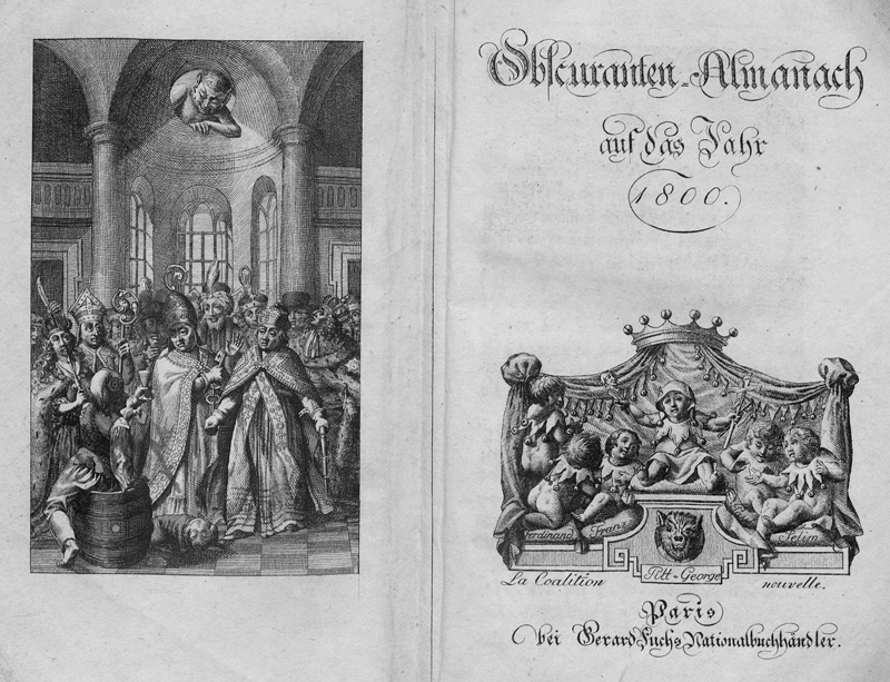 Lot 2128, Auction 127, Obscuranten-Almanach auf das Jahr 1800, Herausgegeben von Georg Friedrich Rebmann