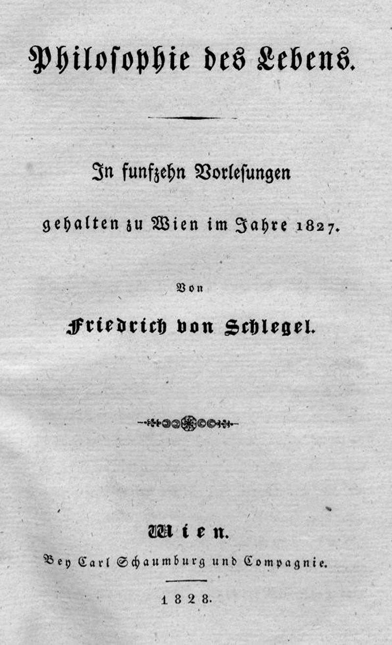 Lot 2146, Auction 127, Schlegel, Friedrich von, Philosophie des Lebens