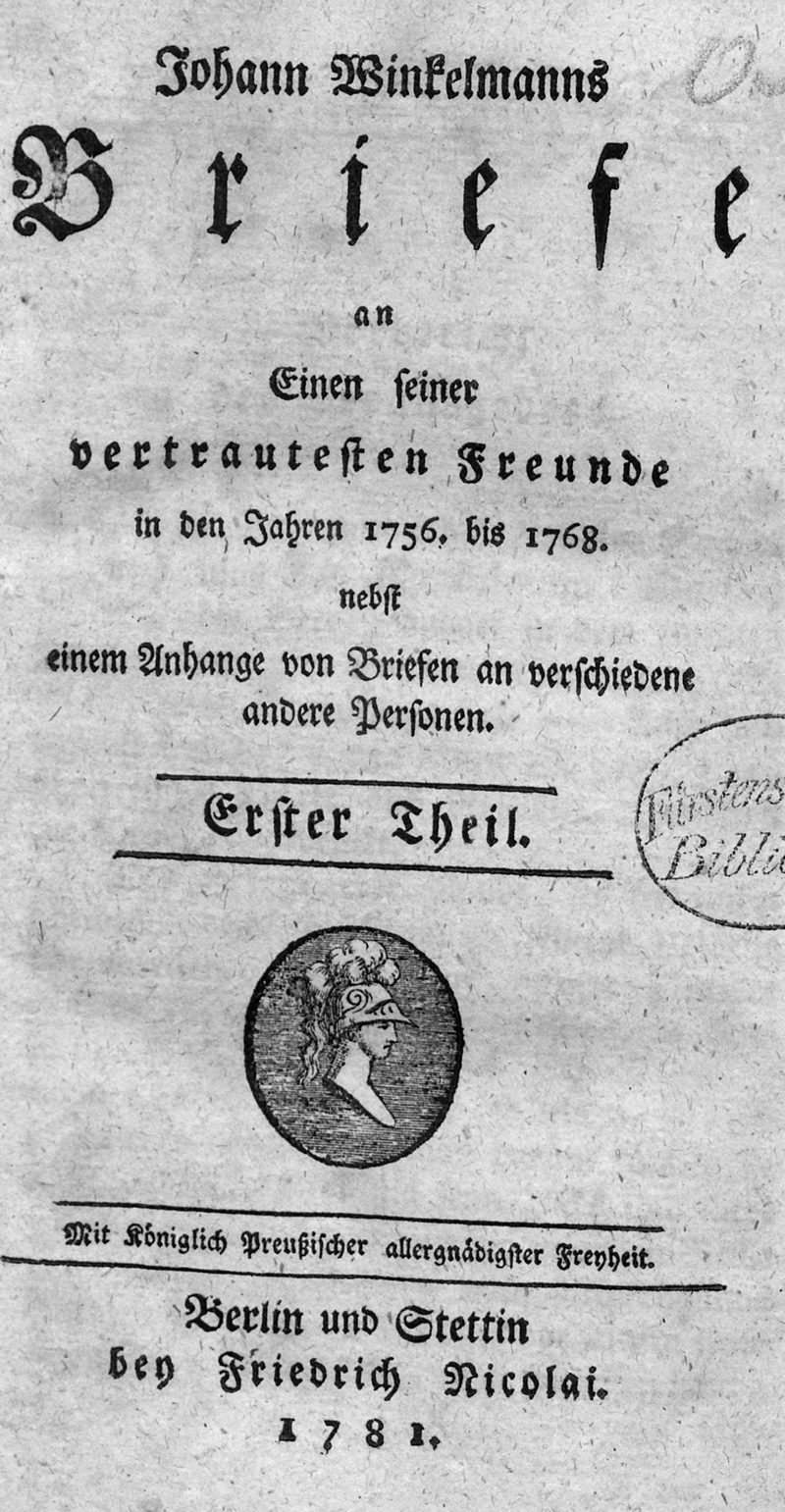 Lot 2172, Auction 127, Winckelmann, Johann Joachim, Briefe an einen seiner vertrautesten Freunde