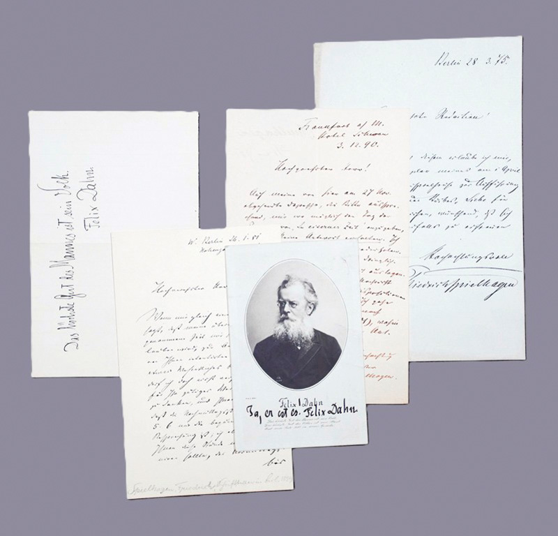 Lot 2510, Auction 127, Dahn, Felix, Signiertes Porträtfoto mit 4 Beilagen. 1875-1905
