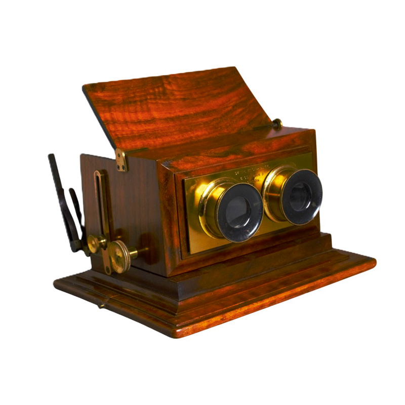 Lot 3412, Auction 127, Tisch-Stereoskop, der Firma Smith, Beck & Beck. Mahagoniholzkorpus mit messinggefassten Linsen