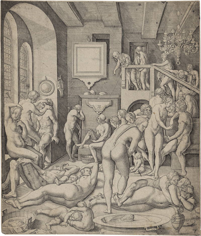 Lot 5230, Auction  127, Solis, Virgil, Das öffentliche Bad, oder: Das Bad der Wiedertäufer