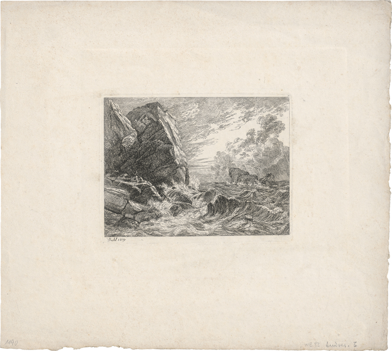 Lot 5335, Auction 127, Dahl, Johan Christian Clausen, Norwegische Seeküste während eines Sturmes