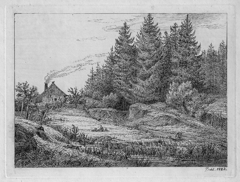 Lot 5336, Auction 127, Dahl, Johan Christian Clausen, Die Bauernhütte am Tannenwald