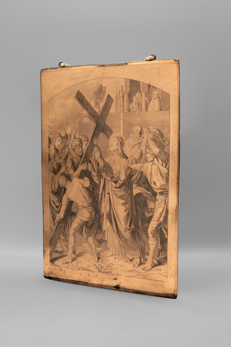 Lot 5340, Auction 127, Führich, Joseph von - nach, Jesus nimmt das Kreuz entgegen (Kupferdruckplatte)