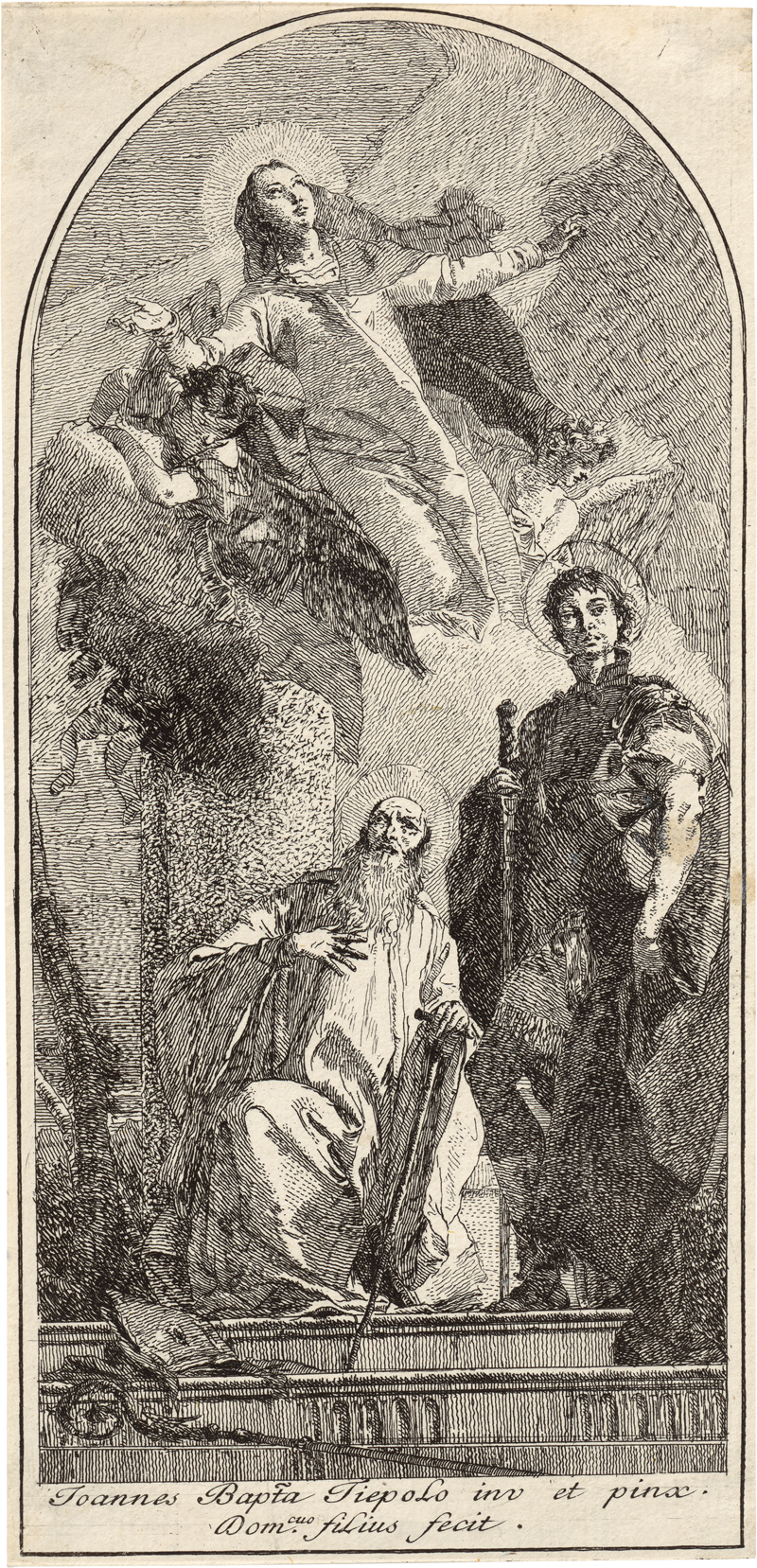 Lot 5656, Auction 127, Tiepolo, Giovanni Domenico, Die Jungfrau mit den hll. Antonius und Georg