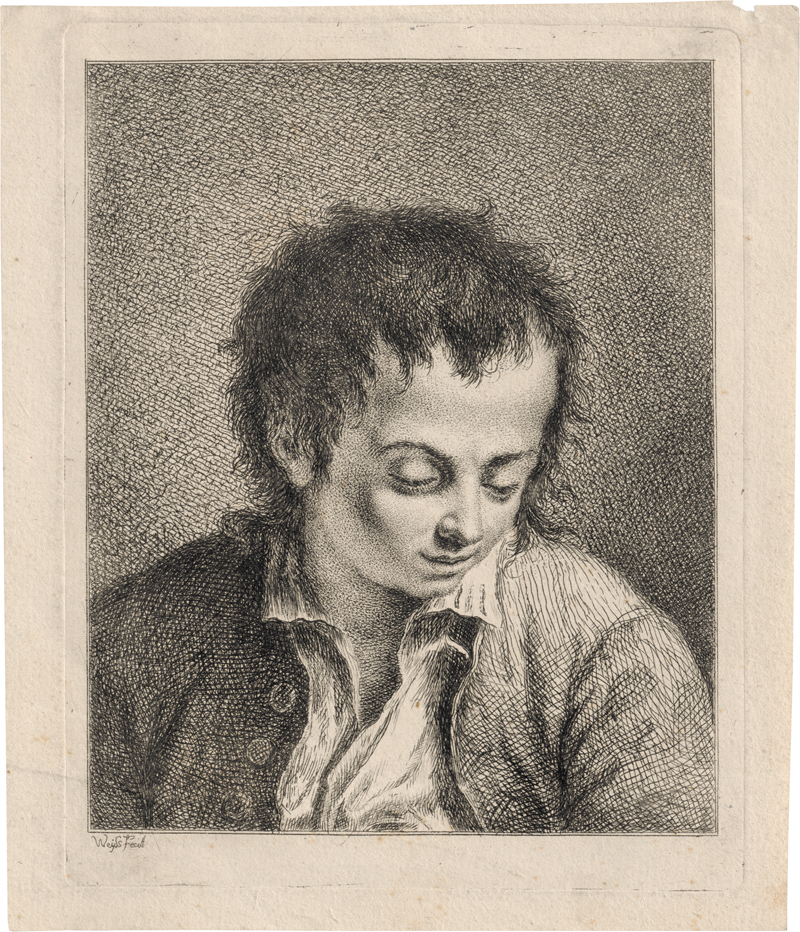 Lot 5670, Auction 127, Weiss, Bartholomäus Ignaz, Bildnis eines junbgen, nach unten blickenden Knaben