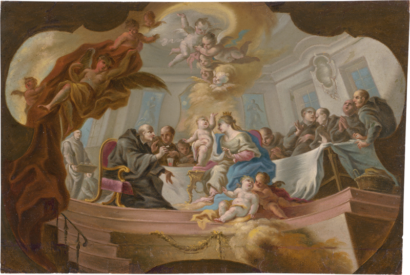 Lot 6033, Auction 127, Meinrad von Au, Andreas, Maria als Tischgenossin des seligen Abtes Hostradus.