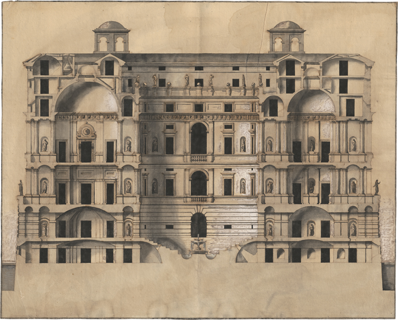 Lot 6606, Auction  127, Deutsch oder Niederländisch, um 1800. Entwürfe zu einem Palazzo mit Rustikaverzierung und zwei Dachlaternen