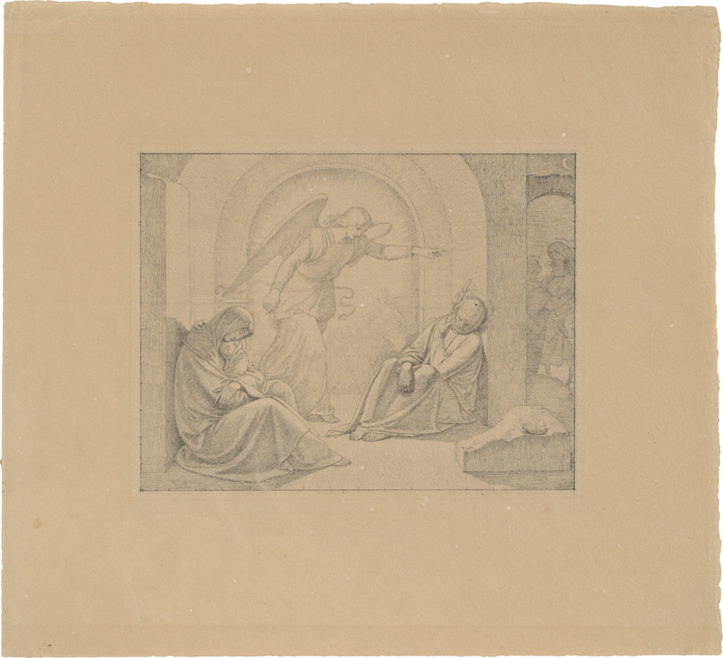 Lot 6624, Auction  127, Overbeck, Friedrich, Der Engel erscheint Joseph im Traum und befiehlt ihm die Flucht nach Ägypten