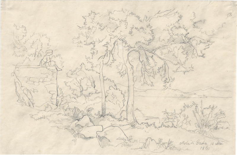 Lot 6652, Auction 127, Preller d. Ä., Friedrich, Küstenlandschaft bei Mola di Gaeta