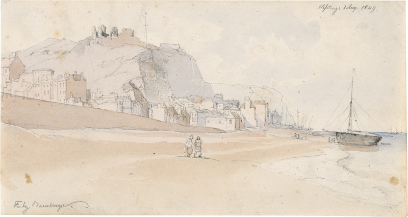 Lot 6661, Auction 127, Bamberger, Fritz, Ansicht vom Strand von Hastings und der Festungsruine von Hastings Castle