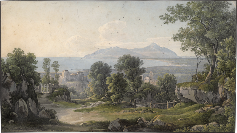 Lot 6662, Auction 127, Salathé, Friedrich, Blick über die Bucht von Terracina auf den Monte Circeo