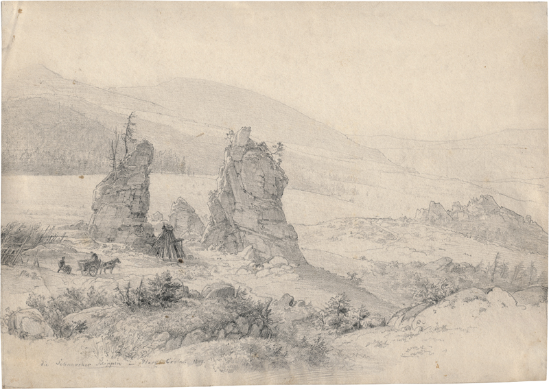Lot 6669, Auction 127, Crola, Georg Heinrich, Blick auf die Schnarcherklippen bei Schierke im Harz