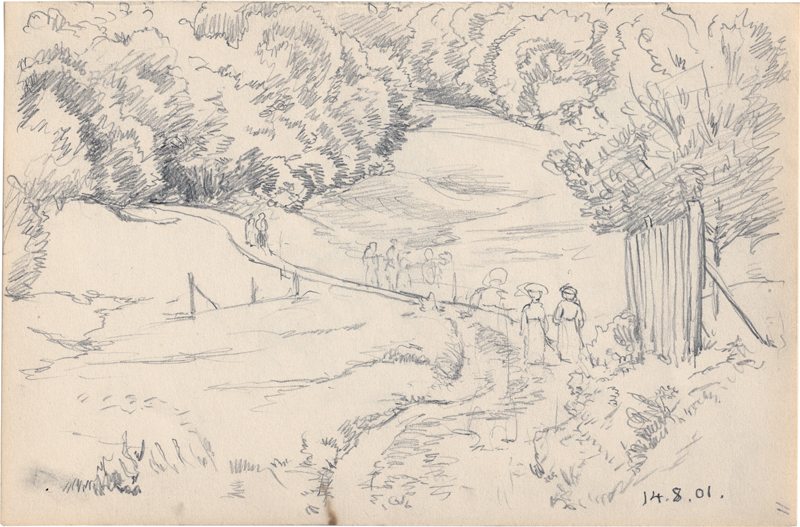 Lot 6679, Auction 127, Thoma, Hans, Landschaft mit Spaziergängern bei Oberursel im Taunus